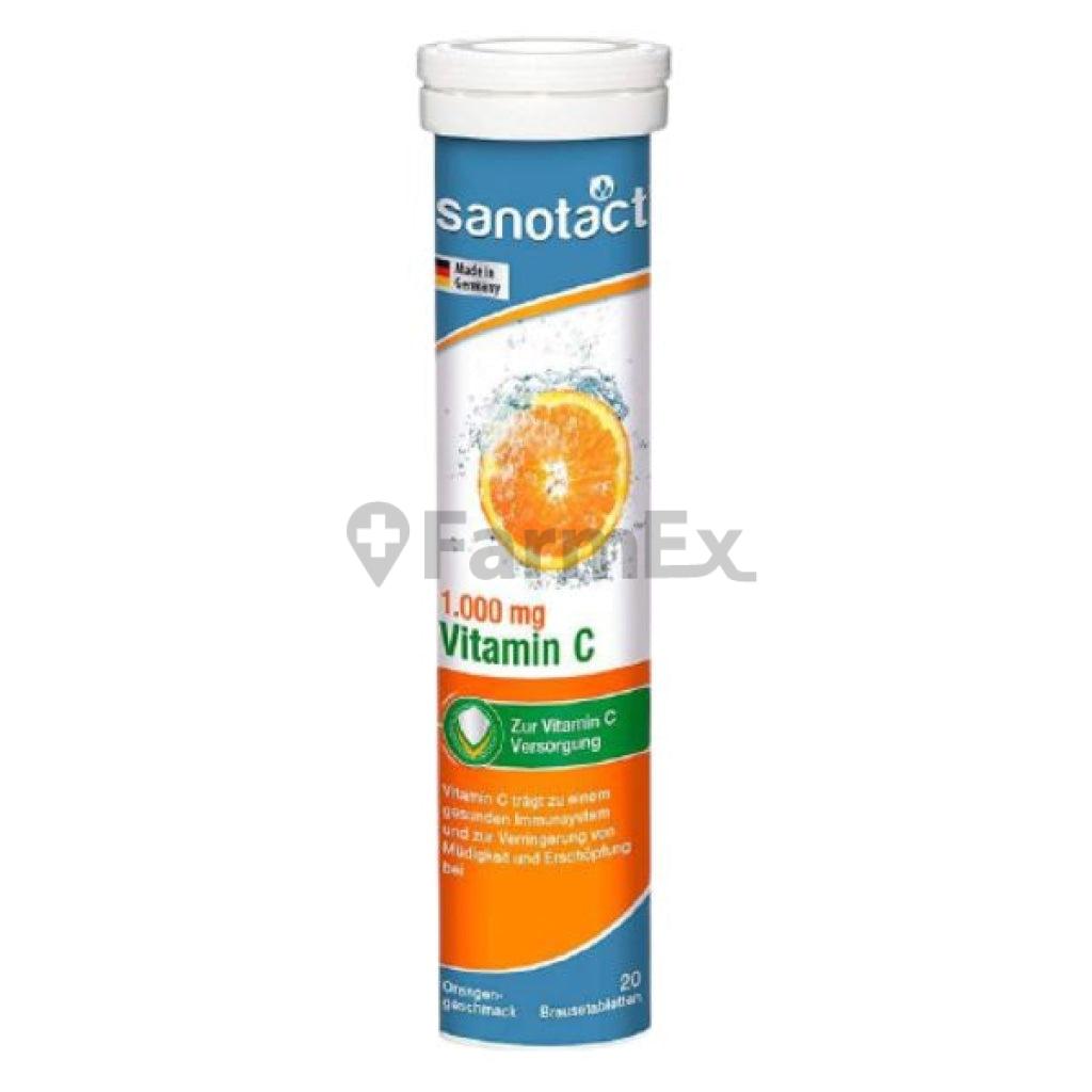 Vitamina C 100 mg x 20 tabletas efervescentes Sanotact